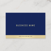 Beruflich schlichte Elegante Gold & Blue Euro Size Visitenkarte (Vorderseite)