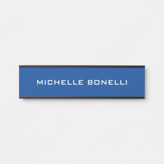 Beruflich Schlichtes Mittelblau Türschild (Vorderseite )