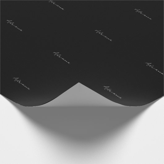 Beruflich schwarz fügen Sie Ihrem Namen Handschrif Geschenkpapier (Ecke)