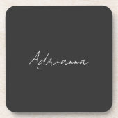 Beruflich schwarz fügen Sie Ihrem Namen Handschrif Getränkeuntersetzer (Vorderseite)