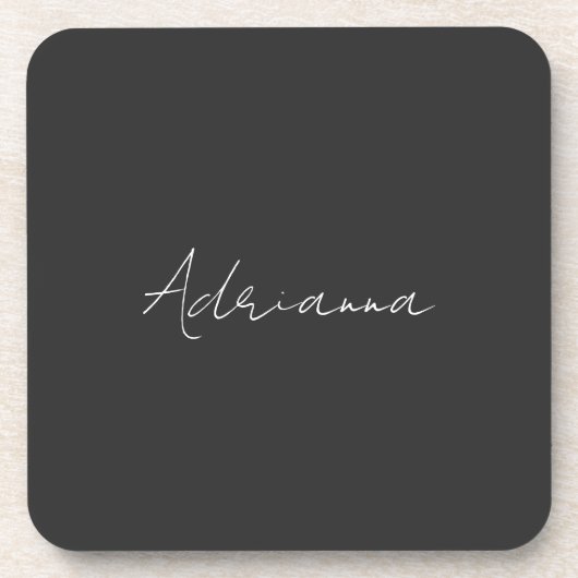 Beruflich schwarz fügen Sie Ihrem Namen Handschrif Getränkeuntersetzer (Vorderseite)