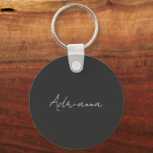 Beruflich schwarz fügen Sie Ihrem Namen Handschrif Schlüsselanhänger (Vorderseite)