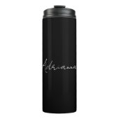 Beruflich schwarz fügen Sie Ihrem Namen Handschrif Thermosbecher (Vorderseite)