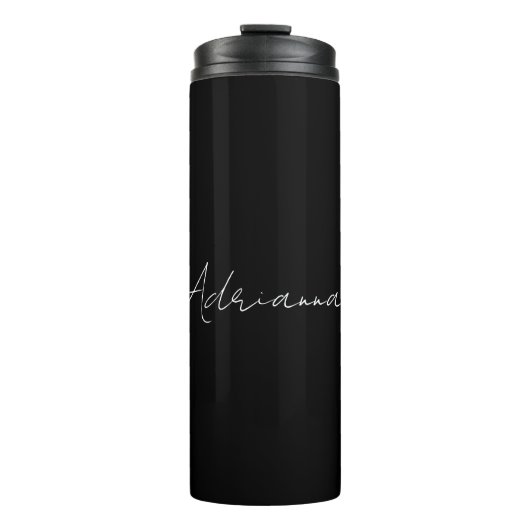 Beruflich schwarz fügen Sie Ihrem Namen Handschrif Thermosbecher (Vorderseite)