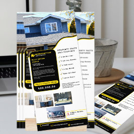 Beruflich Schwarz/Gelb Real Staat Moderner Werbekarte