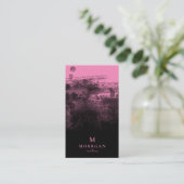 Beruflich Schwarz-Rosa-Monogramm Visitenkarte (Stehend Vorderseite)