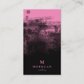 Beruflich Schwarz-Rosa-Monogramm Visitenkarte (Vorderseite)