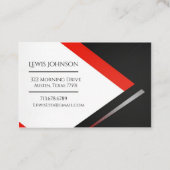 Beruflich Schwarz und Rot modern bearbeitbar Visitenkarte (Rückseite)