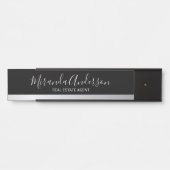 Beruflich Schwarz und Silber mit Skriptname Türschild (Vorderseite )