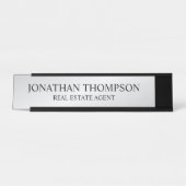 Beruflich Schwarz und Silber Schreibtischnamensplakette (Vorderseite )