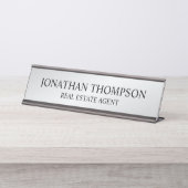 Beruflich Schwarz und Silber Schreibtischnamensplakette (Vorderseite )