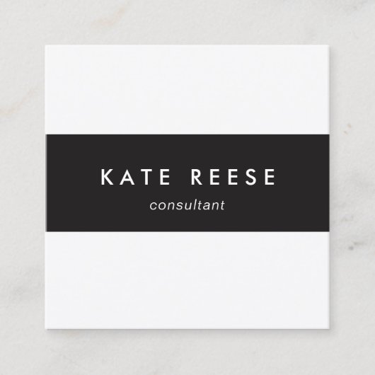 Beruflich Schwarz und Weiß gestreift Quadratische Visitenkarte (Vorderseite)