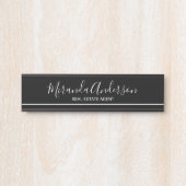 Beruflich Schwarz und Weiß mit Skriptnamen Türschild (Vorderseite )