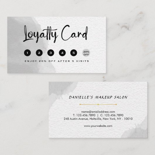 Beruflich Schwarz und Weiß Treuekarte (Vorne/Hinten)