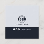 Beruflich Schwarz/Weiß-Add-QR-Code Quadratische Visitenkarte (Rückseite)