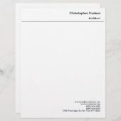 Beruflich Schwarz-weiß Einfach Schlicht Briefbogen (Vorne/Hinten)