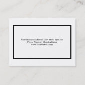 Beruflich Schwarz/Weiß Minimalistisch Schlicht Visitenkarte (Rückseite)