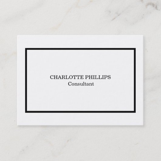 Beruflich Schwarz/Weiß Minimalistisch Schlicht Visitenkarte (Vorderseite)