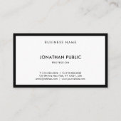 Beruflich Schwarz-weiß Modernes Elegantes Top Schl Visitenkarte (Rückseite)