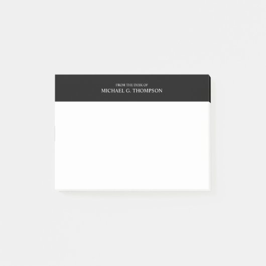 Beruflich Schwarz/Weiß Post-it Klebezettel (Vorderseite)