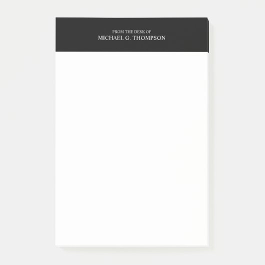 Beruflich Schwarz/Weiß Post-it Klebezettel (Vorderseite)