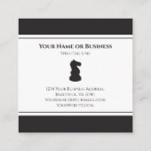 Beruflich Schwarz-Weiß-Schach-Piece Knight Quadratische Visitenkarte (Rückseite)