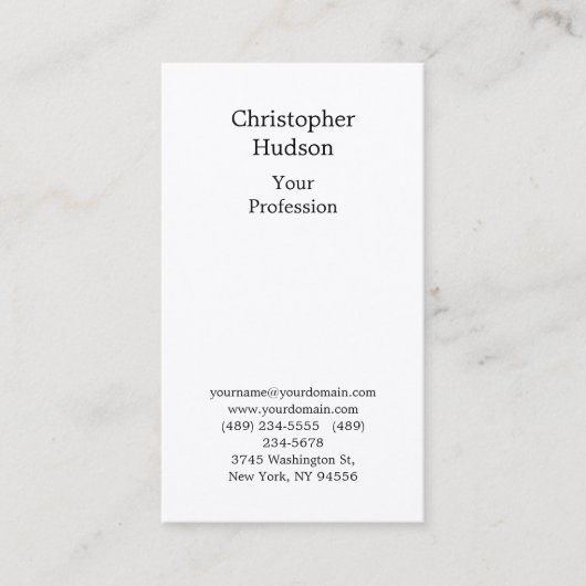 Beruflich Schwarz/Weiß Schlicht Premium Silber Visitenkarte (Vorderseite)