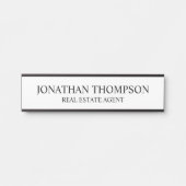 Beruflich Schwarz/Weiß Türschild (Vorderseite )