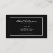 Beruflich Schwarz/Weiß Visitenkarte (Rückseite)