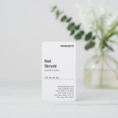 Beruflich Schwarz/Weiß Visitenkarte (Stehend Vorderseite)