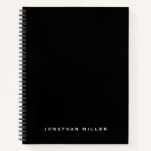 Beruflich Schwarz-weißer Personalisierter Name Notizblock (Vorderseite)