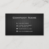 Beruflich Schwarze Minimalistische Kontaktsymbole Visitenkarte (Rückseite)