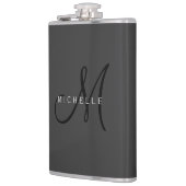 Beruflich Schwarze Monogramm Grau Ihres Namens Flachmann (Links)