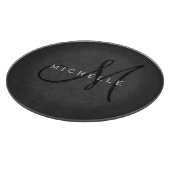 Beruflich Schwarze Monogramm Grau Ihres Namens Schneidebrett (Ecke)