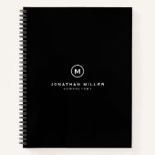 Beruflich-Schwarze-Monogramm-Initialmedaille Notizblock (Vorderseite)