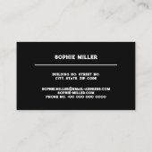 beruflich Schwarzweiß, minimalelegant Visitenkarte (Rückseite)