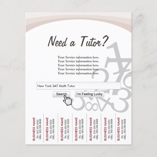 Beruflich Search Bar Math Tutor-Flyer Flyer (Vorne)