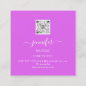 Beruflich Shop Gold Pink Floral QR-Logo Quadratische Visitenkarte (Rückseite)