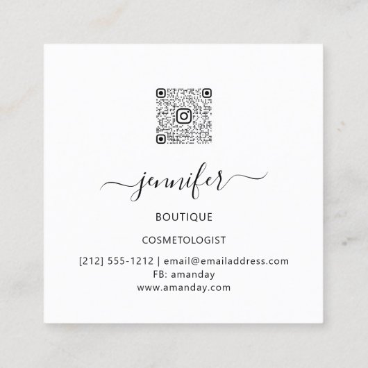 Beruflich Shop WELLNESS-CENTER Rahmen Blumenmuster Quadratische Visitenkarte (Rückseite)