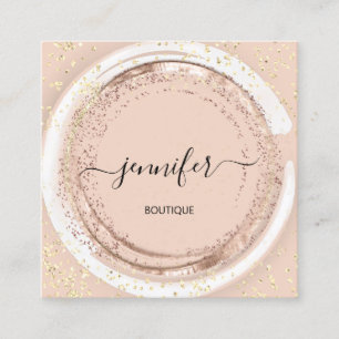 Beruflich Shop WELLNESS-CENTER Rahmen Rose Glitzer Quadratische Visitenkarte