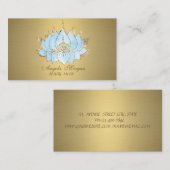 Beruflich Simple Blue Lotus Gold Visitenkarte (Vorne/Hinten)