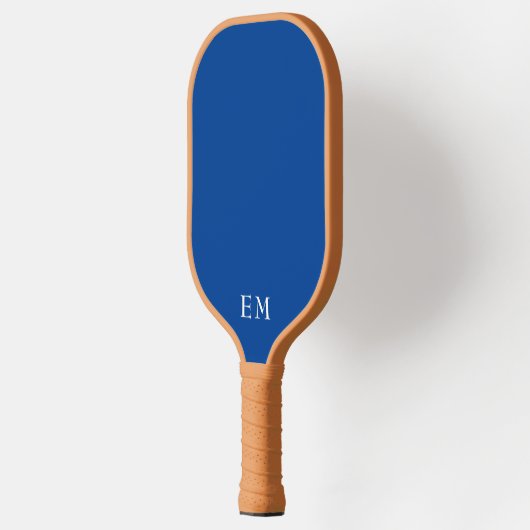 Beruflich Simple Blue Mit Monogramm Initials Pickleball Schläger (Links)