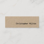 Beruflich Simple Cool Kraft Paper Consultant Mini Visitenkarte (Vorderseite)
