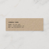 Beruflich Simple Cool Kraft Paper Consultant Mini Visitenkarte (Rückseite)