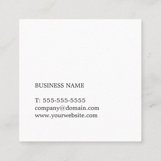 Beruflich Simple EleganBlue White Consultant Quadratische Visitenkarte (Rückseite)