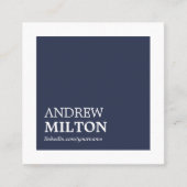 Beruflich Simple EleganBlue White Consultant Quadratische Visitenkarte (Vorderseite)