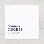 Beruflich Simple EleganBlue White Consultant Quadratische Visitenkarte (Vorderseite)