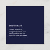 Beruflich Simple EleganBlue White Consultant Quadratische Visitenkarte (Rückseite)