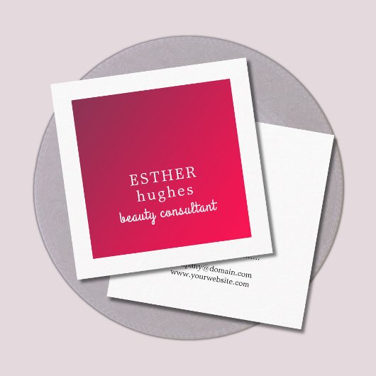 Beruflich Simple Elegant Red White Consultant Quadratische Visitenkarte