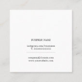 Beruflich Simple Elegant Red White Consultant Quadratische Visitenkarte (Rückseite)